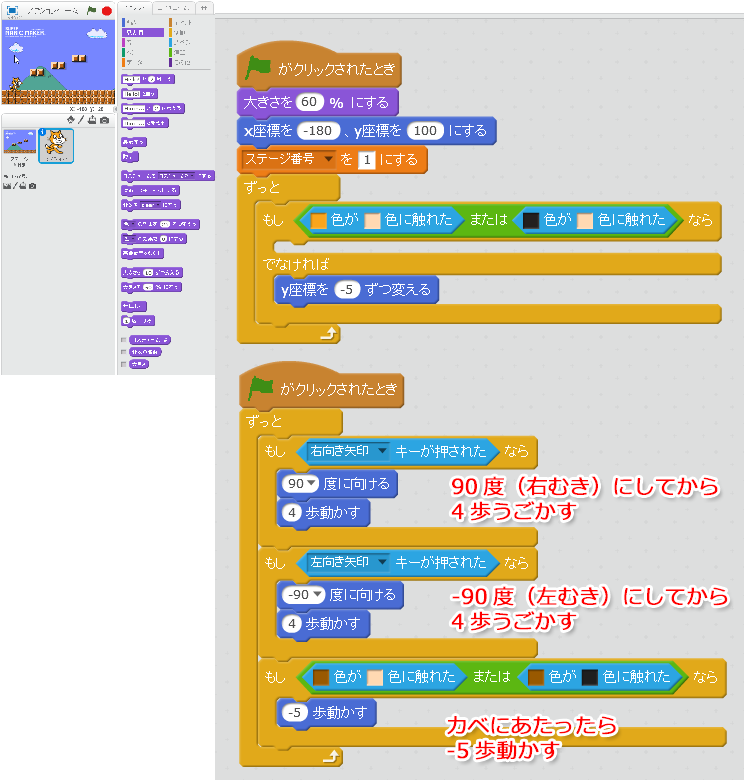 Scratchでアクションゲームをつくりたい ステージを動き回る編 ロジックラボ For Kids