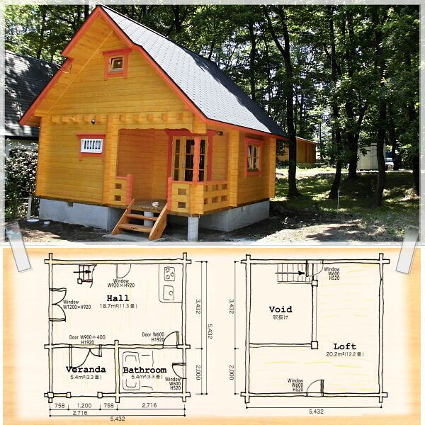 本格山小屋風のロフト付きログハウス!セルフビルド ミニログ 本格山小屋風のロフト付きログハウス!セルフビルド ミニログ