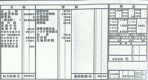 給与明細票 3月分(2年目) トヨタ○体