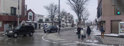 喜多方駅前の道路