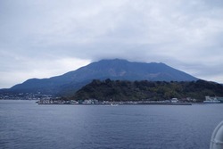 フェリーから見る桜島