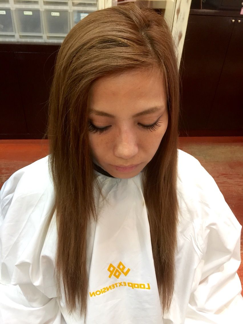 前髪 かきあげ風スタイル Loop Extension 名古屋大須 エクステ専門店