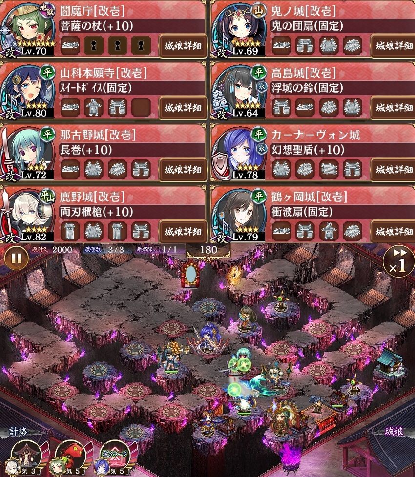 御城プロジェクト Re 旧閻魔の闘技場 無間地獄伍 超難 駄梟の森 城プロ Reの攻略ブログみたいなもの