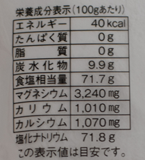 成分表示