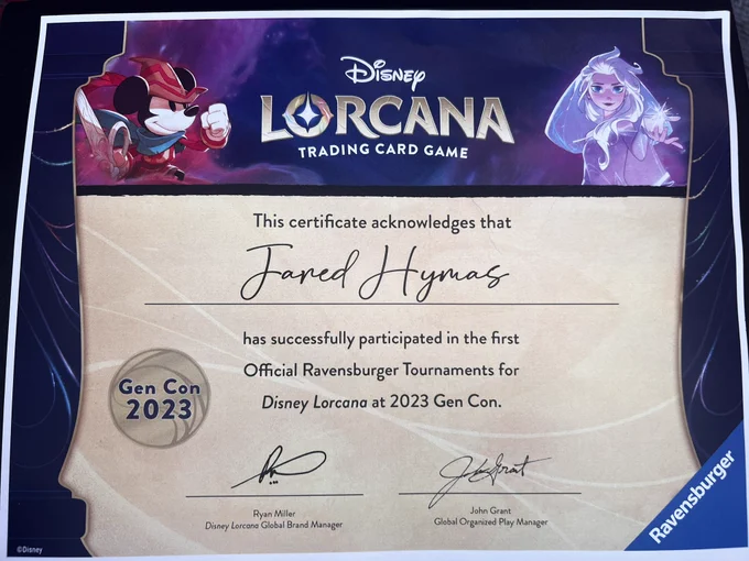 GenCon にて行われたディズニーロルカナ・トーナメントの賞品を紹介し