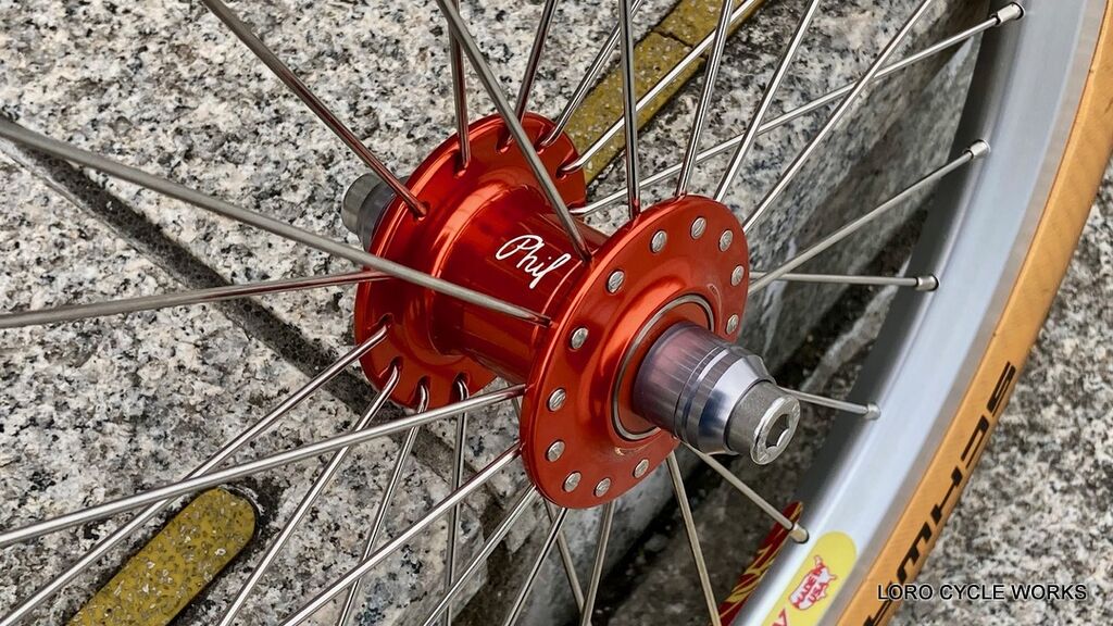 限定復刻のPhil Woodオレンジハブでストックホイールを組みまし 限定復刻のPhil Woodオレンジハブでストックホイールを組みまし