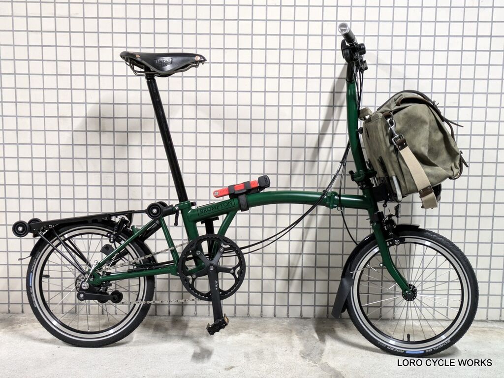 BROOKSカスタムしたBROMPTONレーシンググリーンをご納車致しました