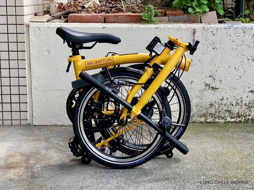 ブロンプトン　バンブルビーイエロー　S6R　今週限定お値引き BROMPTON x ちょい足し】ロックな仕上がりになりました。