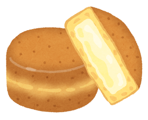 たい焼きみたいな生地にカスタード入ってる食べ物なんだっけ？