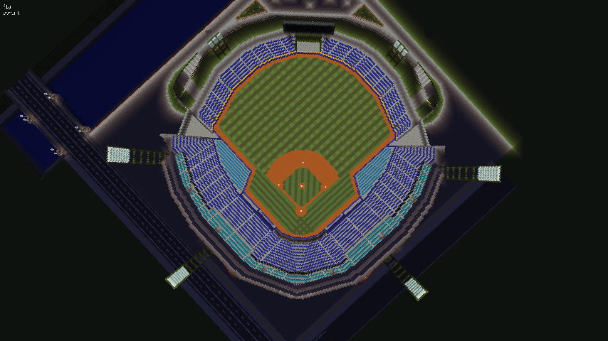 画 像 マイクラの野球場が完成したから評価してくれ