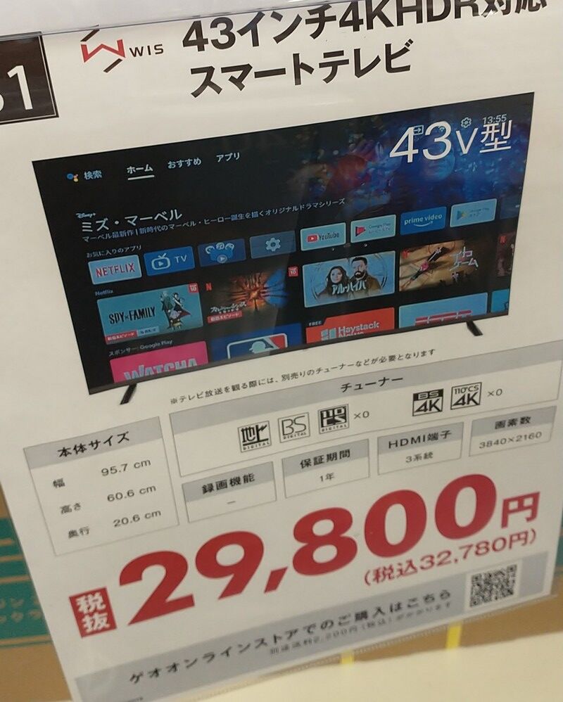 レビュー】挑戦者求む!鬼コスパ!ゲオのチューナーレス・スマート
