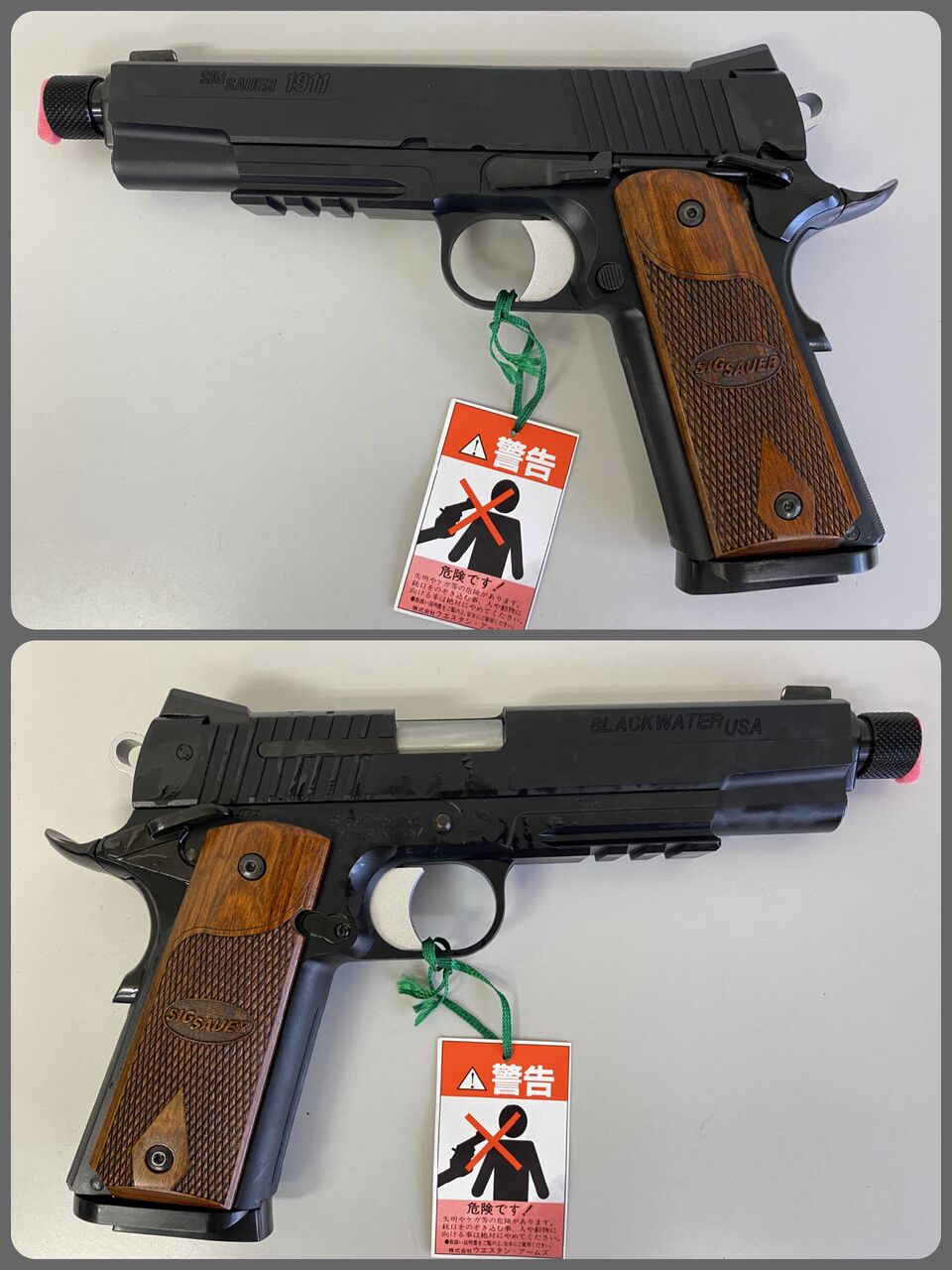 エアガンレビュー Wa Sig1911 ブラックウォーター アルタモントグリップ Bravo1は自重で落下します