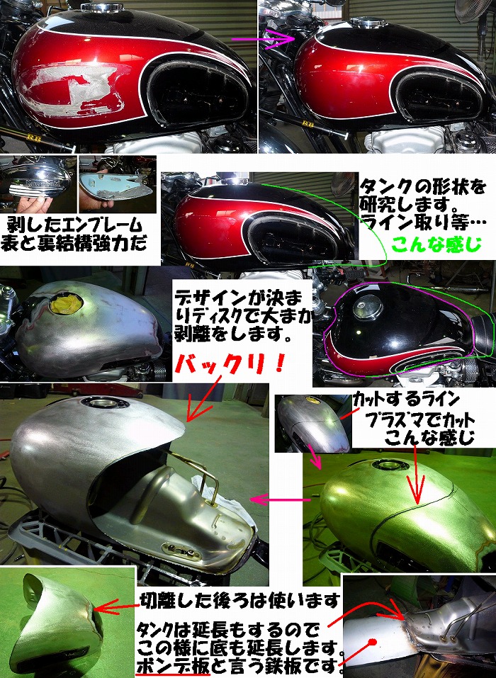W650のタンク加工に着手！拍手？おいおやじか！そうだ俺は