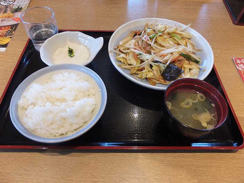 ６種野菜の野菜炒め定食（山田うどん食堂） : 渓流釣りと食べ歩き桐生岩魚のブログ