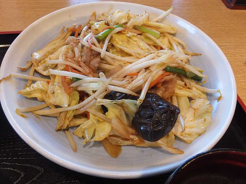 ６種野菜の野菜炒め定食（山田うどん食堂） : 渓流釣りと食べ歩き桐生岩魚のブログ