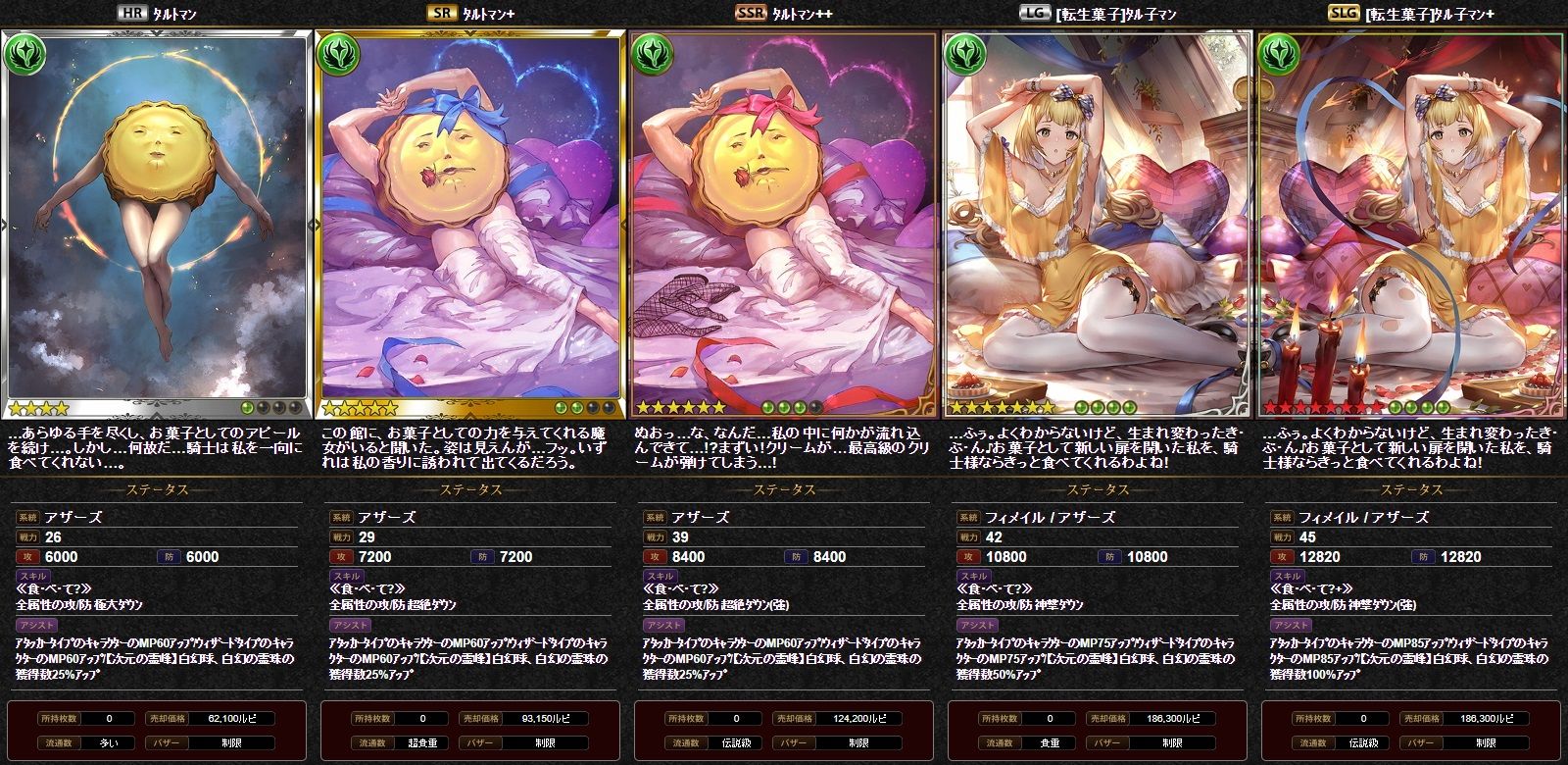 神バハ】 カード紹介「タルトマン」 : 腹パン情報2-フィーナちゃんと14 