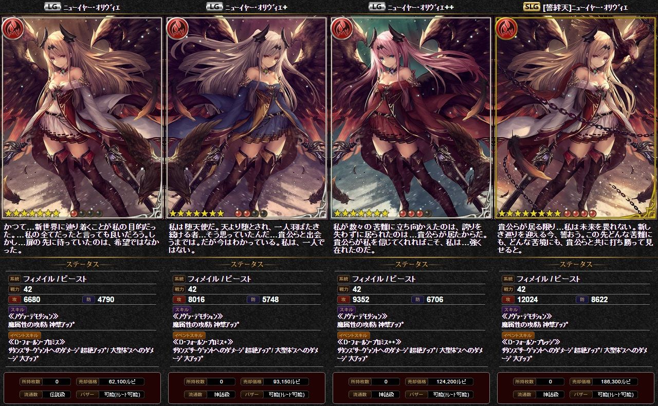 神バハ カード紹介 オリヴィエ 腹パン情報2 フィーナちゃんと 年目