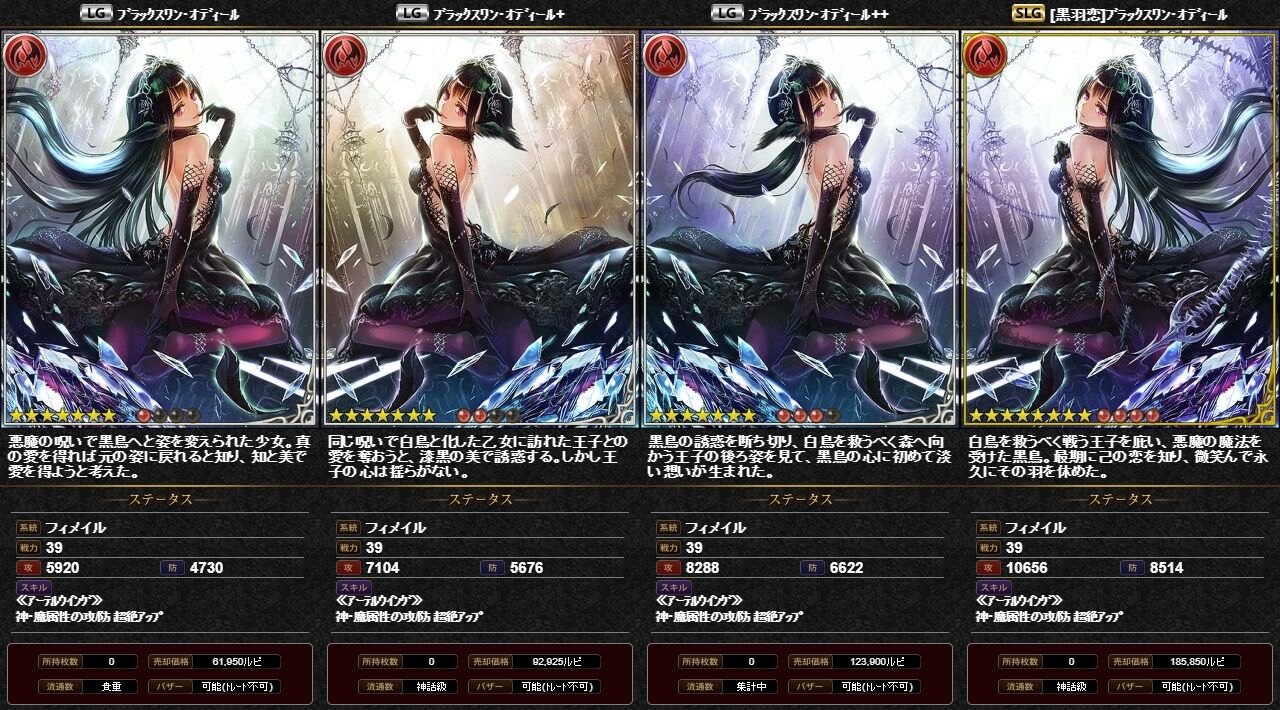 幻惑の黒鳥と純真の白鳥ガチャ 追加カード 腹パン情報2 フィーナちゃんと 年目 幻惑の黒鳥と純真の白鳥ガチャ 追加カード 腹パン情報2 フィーナちゃんと 年目