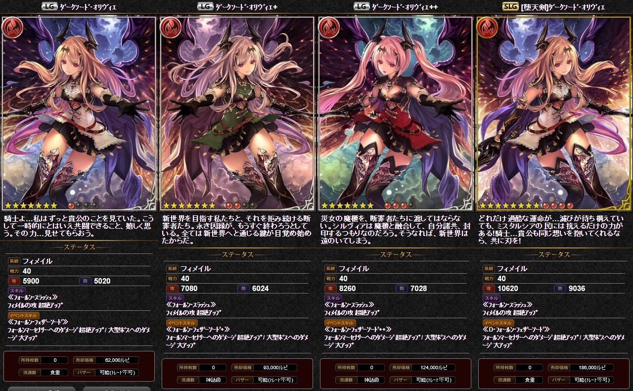 神バハ カード紹介 オリヴィエ 腹パン情報2 フィーナちゃんと 年目