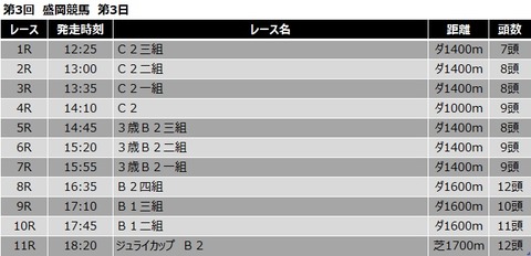 20200714盛岡競馬レース一覧