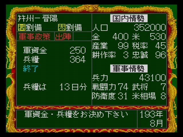 PCエンジン 横山光輝 真・三国志 ～天下は我に～ 【8週目