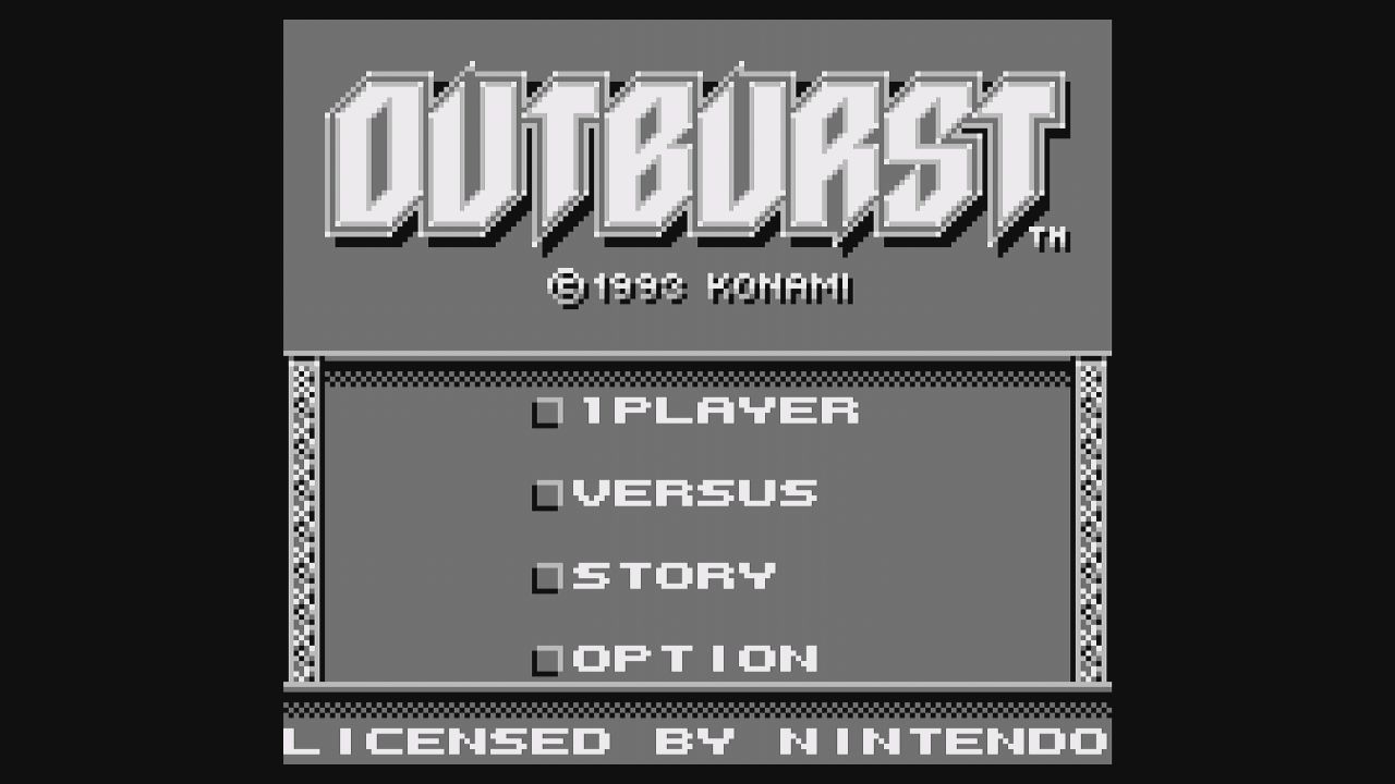 アウトバースト』1993年／ゲームボーイ - レトロゲームの説明書
