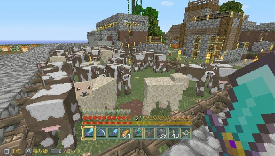 マインクラフトpsvita 中二病的城塞都市 牧場を拡張 マインクラフトps4 東京都23区を再現