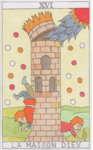 マルセイユ版タロットカード 節制 塔 は迷宮住まい