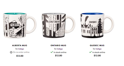 indigo canada mug
