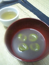 抹茶冷やし白玉ぜんざい