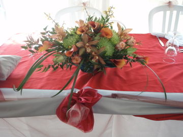 正面テーブルのセンターフラワー