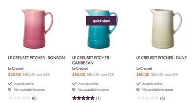 indigo le creuset pitcher 60$