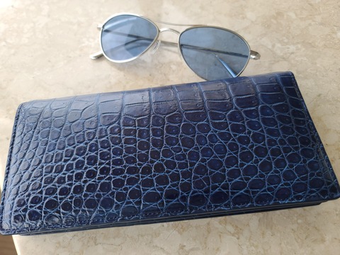 池田工芸 藍染めクロコダイル財布