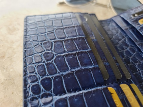 池田工芸 藍染めクロコダイル財布