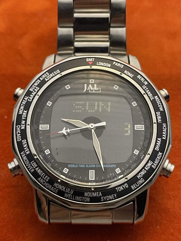 □ SEIKO デジアナ JAL World Timer H022-6020 案外格好いい 飛行機