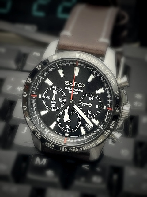 【レア稼働品】SEIKO ブラッククロノグラフ SSB031 6T63-00D0 □ SEIKO 瞬間帰零式 chronograph 6T63-00D0 Ref:SSB031 : 僕と