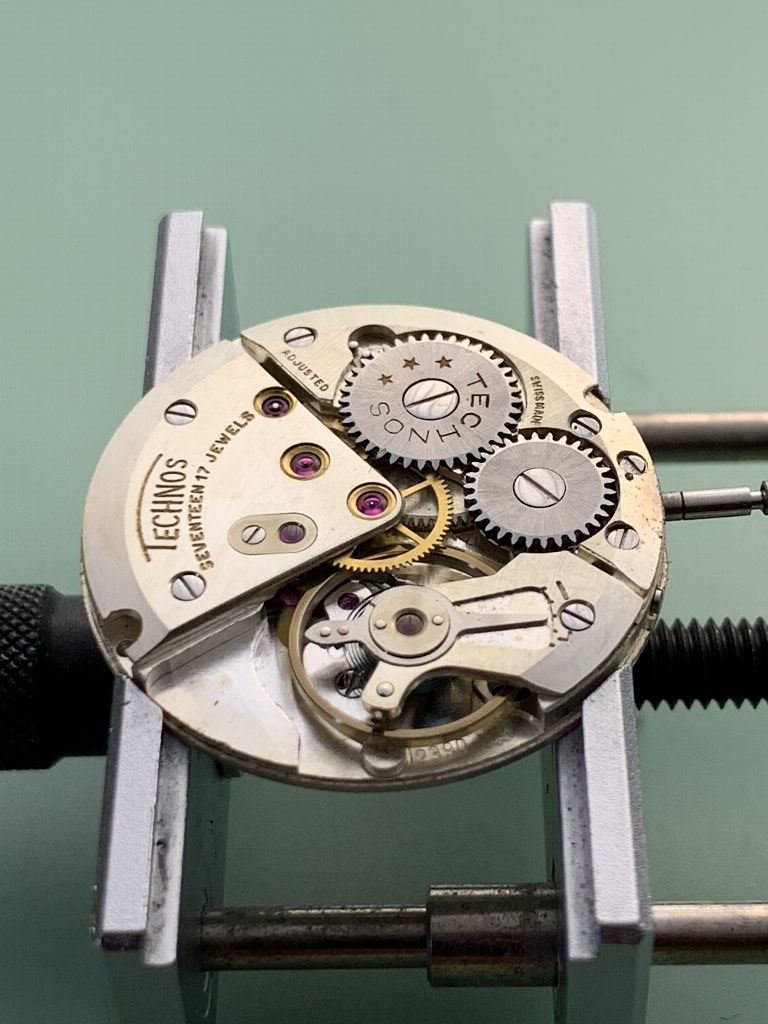 TECHNOS - アンティークTECHNOS DUROFLEX 21石メンズ手巻き時計