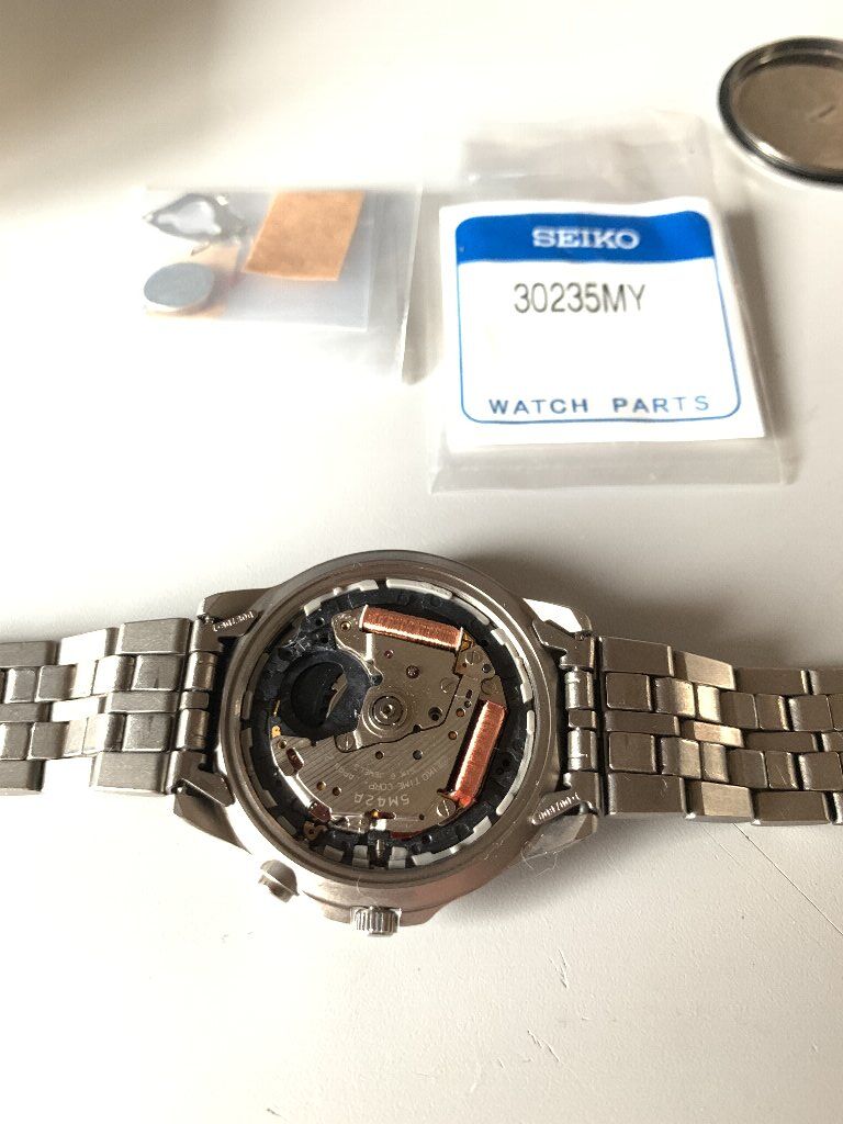 □ SEIKO AGS SPIRIT TITANIUM 5M22-6B40 二次電池交換諸々で □ SEIKO AGS SPIRIT TITANIUM 5M22-6B40 二次電池交換諸々で
