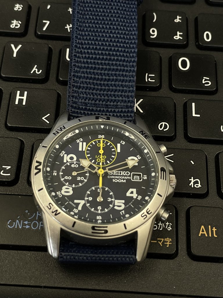 SEIKO クロノグラフ 7T92-0DX0 青臭く QUARTZ SEIKO クロノグラフ 7T92-0DX0 青臭く QUARTZ