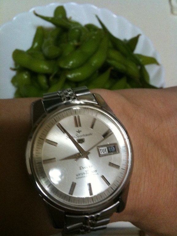 □Seiko Sportsmatic 5 Delux 1964年 with 枝豆の漬物 in Summer