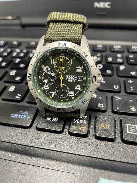 □ カジュアルクロノ SEIKO chronograph 7t92-0dx0 (Green index) Ref