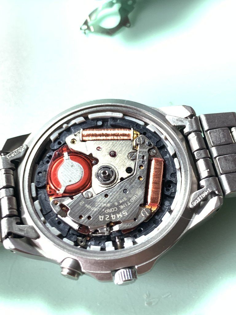 □ SEIKO AGS SPIRIT TITANIUM 5M22-6B40 二次電池交換諸々で □ SEIKO AGS SPIRIT TITANIUM 5M22-6B40 二次電池交換諸々で