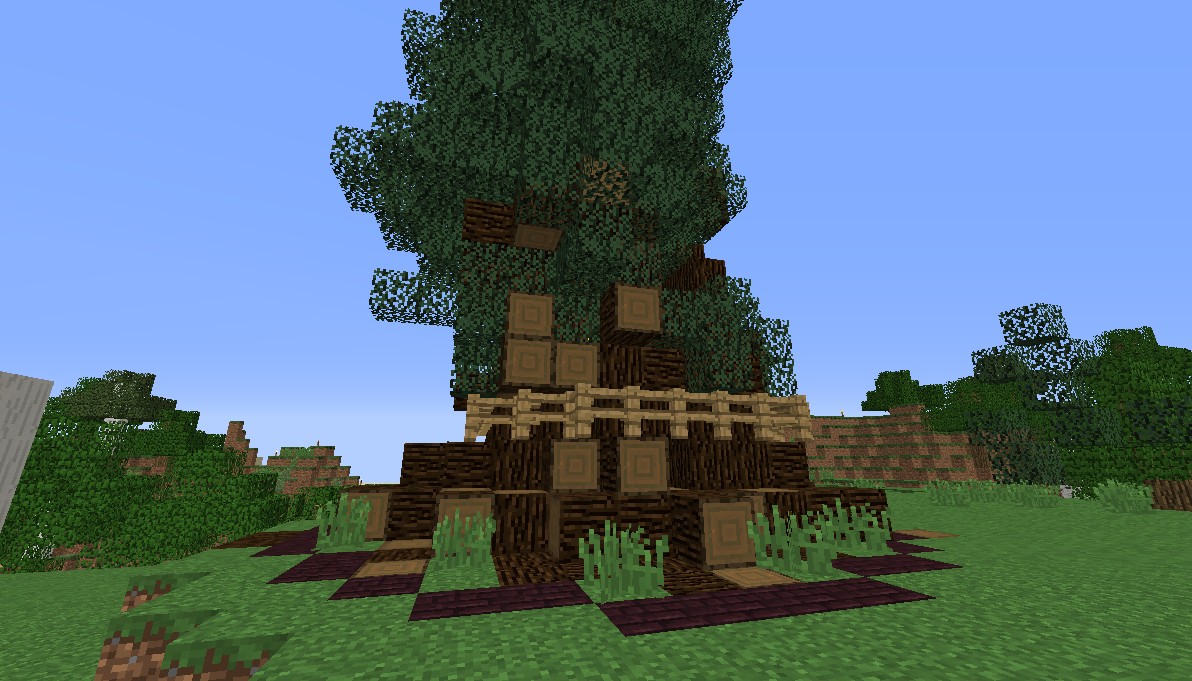 スケルトン村のシンボル 大木を生やす いくらのマイクラ日記