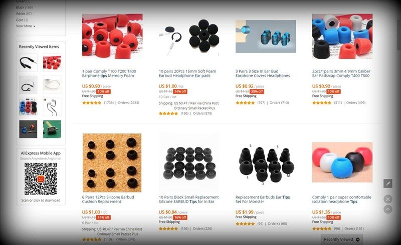 私的メモ Aliexpress注文 イヤーチップ イヤーフック Ali内検索 Maboroshi