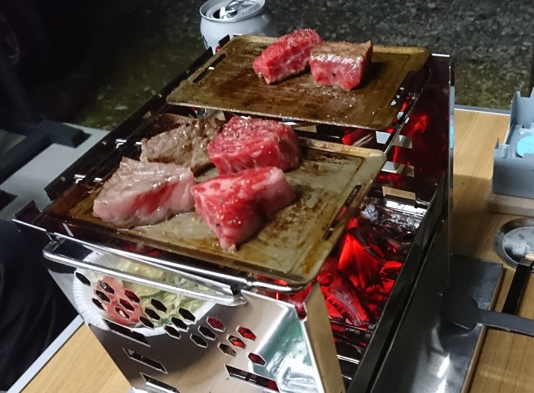 車中泊の食事 リハーサル いったり きたり