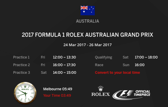 17年 F1オーストラリアgp テレビ放送時間 タイムスケジュール Macとbclと無線の時間
