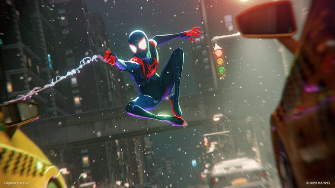 Ps5のスパイダーマン新作 映画 スパイダーマン スパイダーバース 仕様のスキン実装 映画のコマ落ちも完全再現 ゲームネタ情報局 ゲーラボ