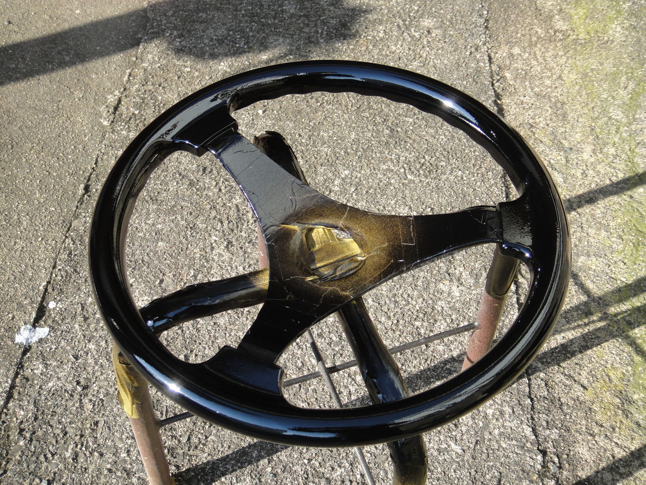 エムズレーシング ウッドステアリング カスタムペイント 90s 当時物 エムズレーシング ウッドステアリング カスタムペイント 90s 当時物