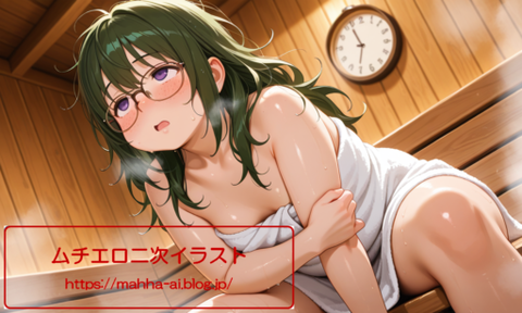 サウナで汗をかく姉妹