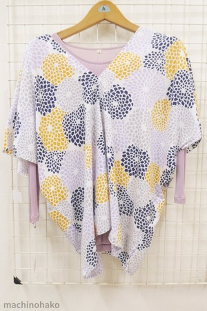 SOUSOU　Vネック　花柄　Tシャツ　シルクインナー　絹　シルク　ピンク　インナー